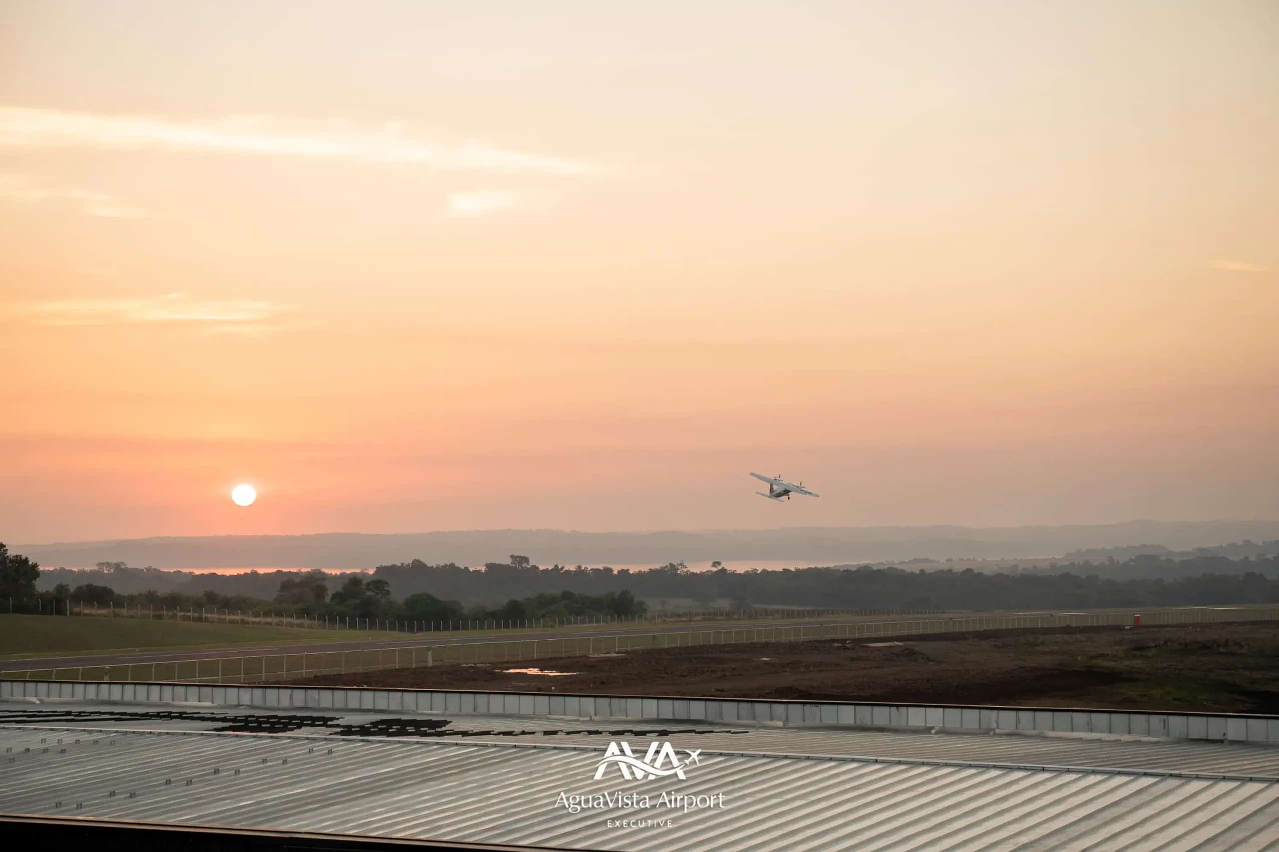 Vista del paisaje de AguaVista al atardecer